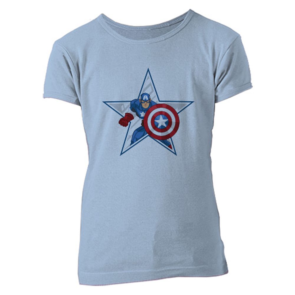 Captain America Star Tee for Girls  Customizable Official shopDisney