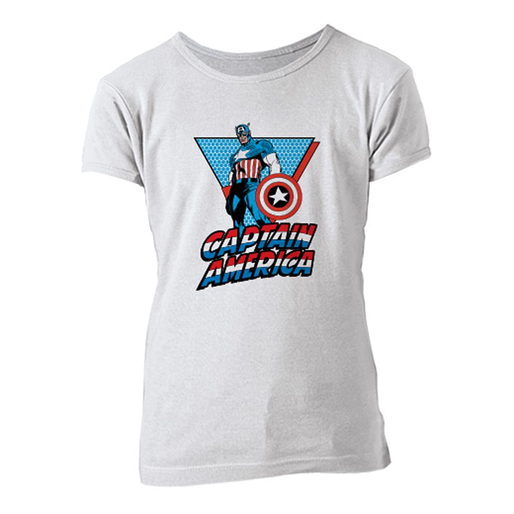 Captain America Retro Tee for Girls &ndash; Customizable