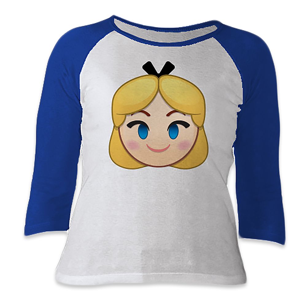 Alice Emoji 3/4 Sleeve Raglan Tee for Women  Customizable Official shopDisney