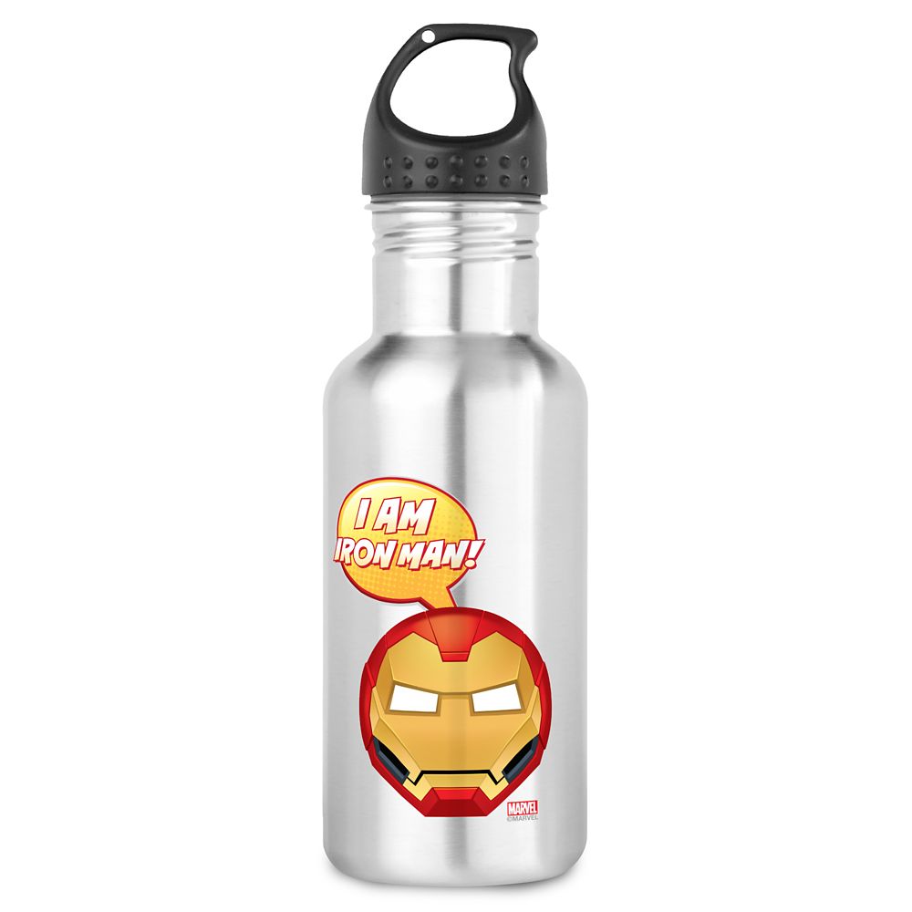 I Am Iron Man! Text Emoji Water Bottle  Customizable Official shopDisney