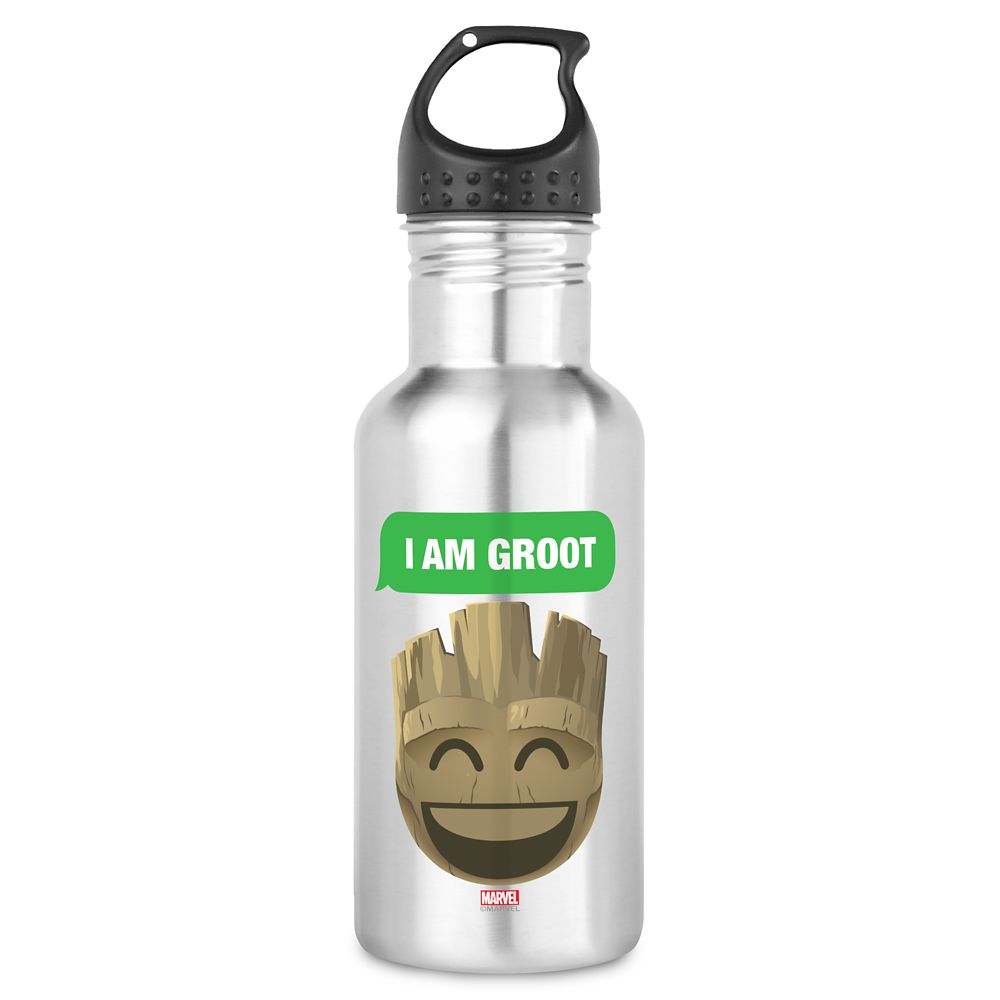 I Am Groot Text Emoji Water Bottle  Customizable Official shopDisney