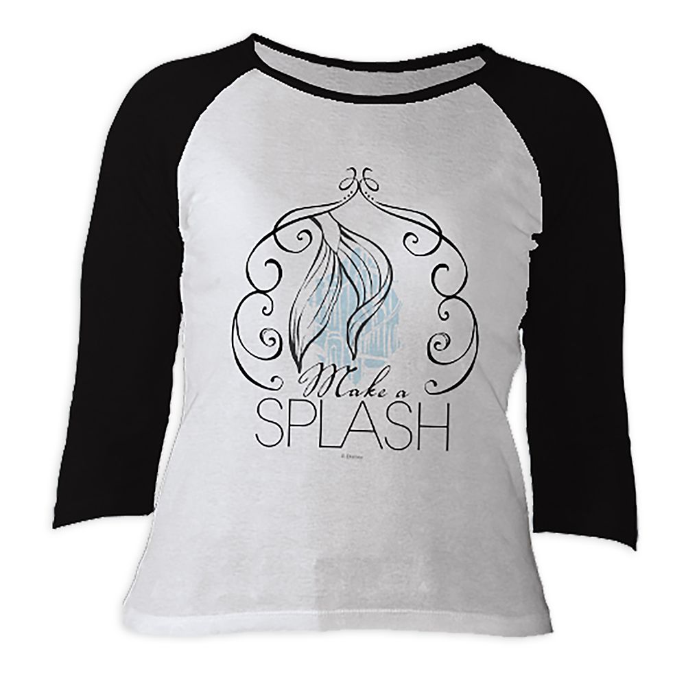 Ariel ''Make a Splash'' Raglan Sleeve Tee for Women Customizable Official shopDisney