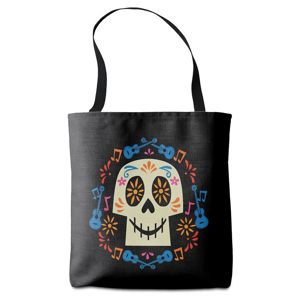 Coco Skull with Guitars & Flowers Tote Bag  Customizable Official shopDisney