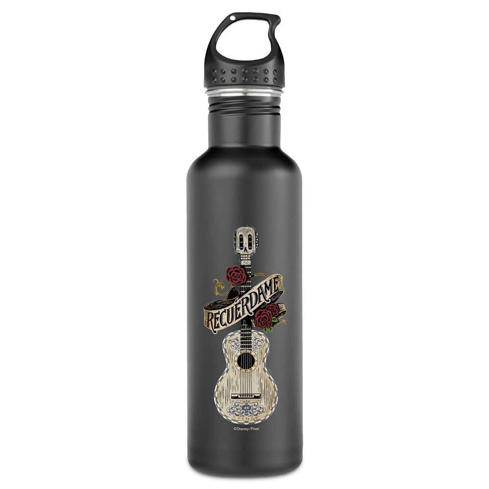 Coco Recuerdame Guitar Graphic Water Bottle – Customizable