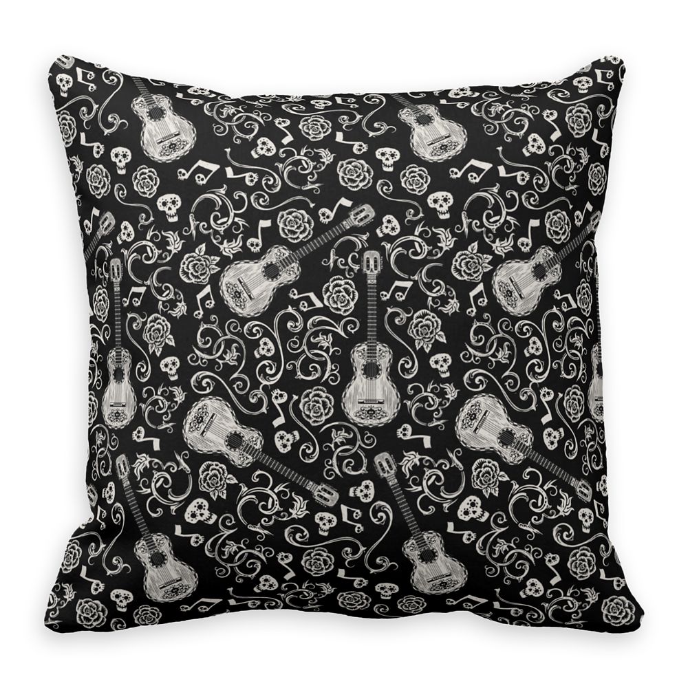 Coco Guitar & Rose Pattern Throw Pillow  Customizable Official shopDisney