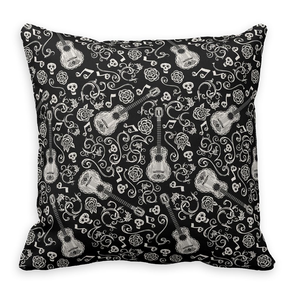 Coco Guitar & Rose Pattern Throw Pillow Customizable Official shopDisney