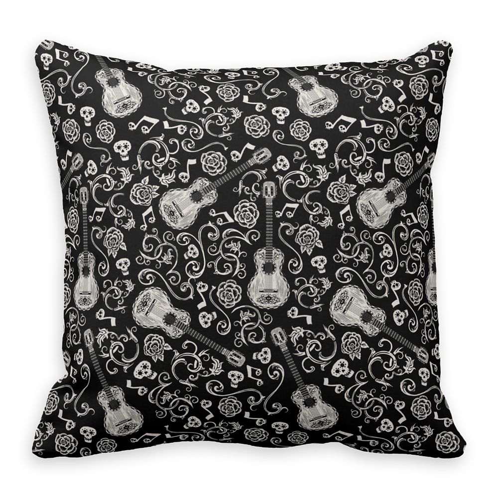 Coco Guitar & Rose Pattern Throw Pillow – Customizable