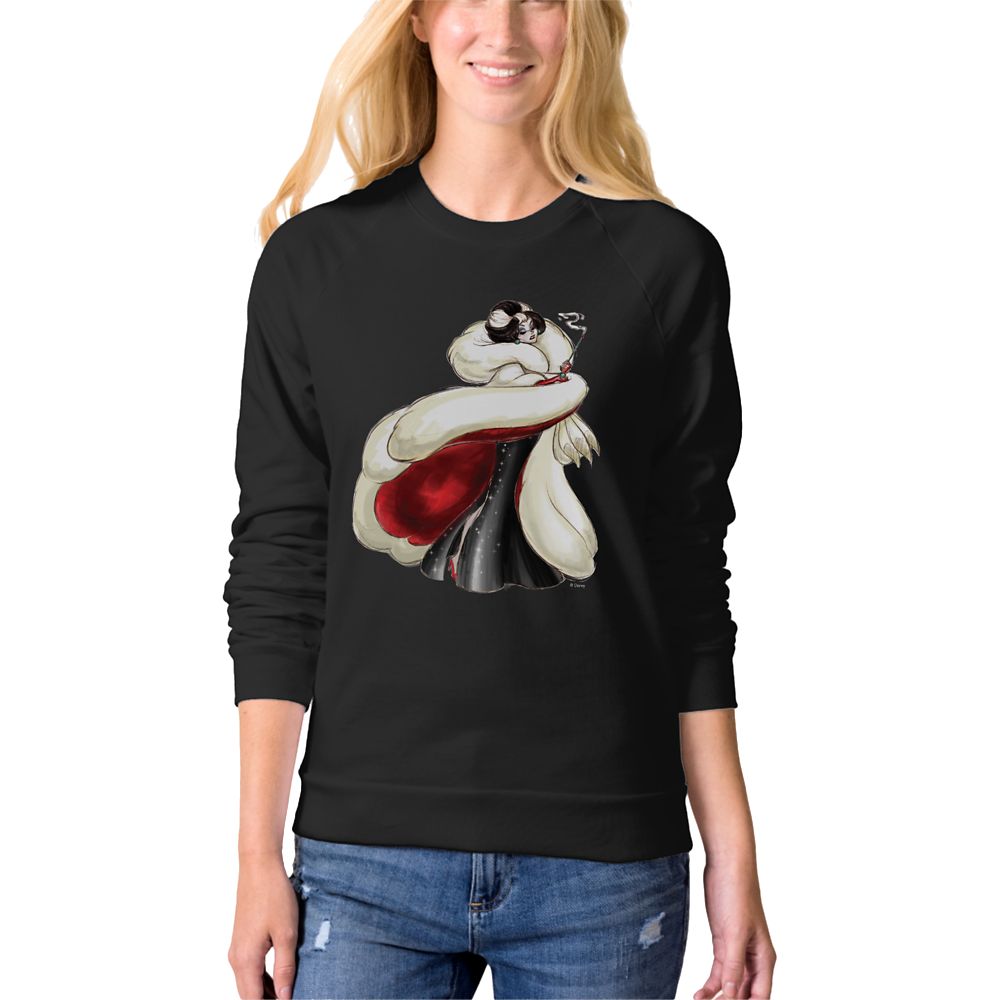 Cruella De Vil Raglan Sweatshirt – Art of Disney Villains Designer Collection – Women