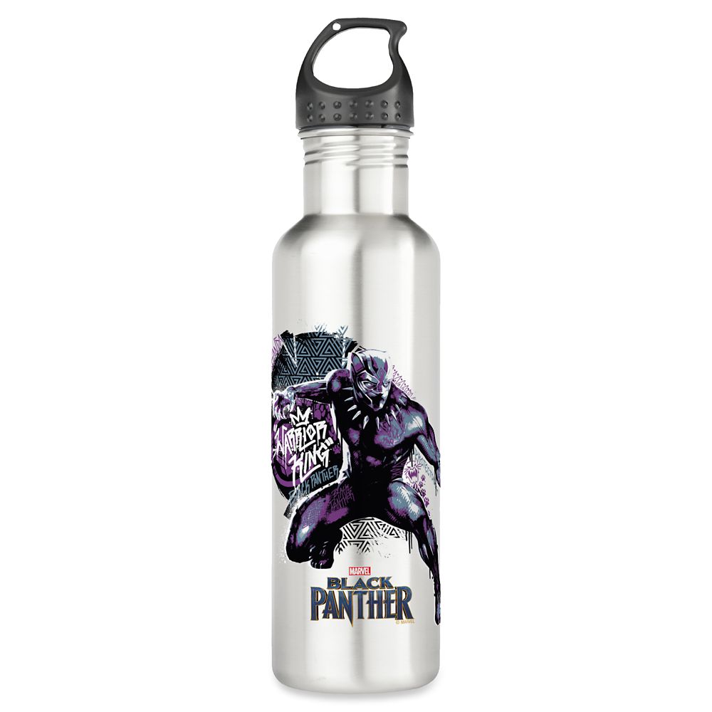 Black Panther Warrior King Water Bottle  Customizable Official shopDisney