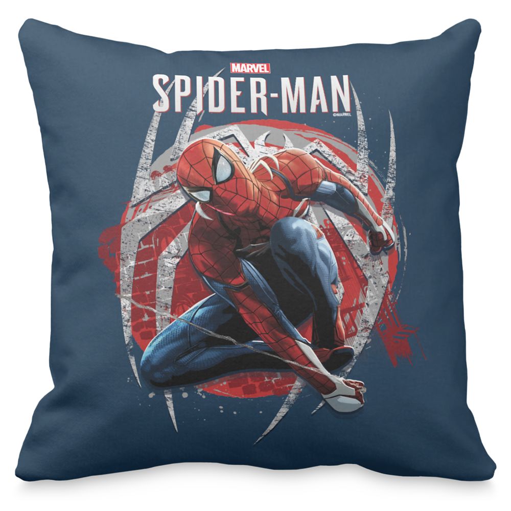 Spider-Man Web Swing Street Art Graphic Throw Pillow  Customizable Official shopDisney