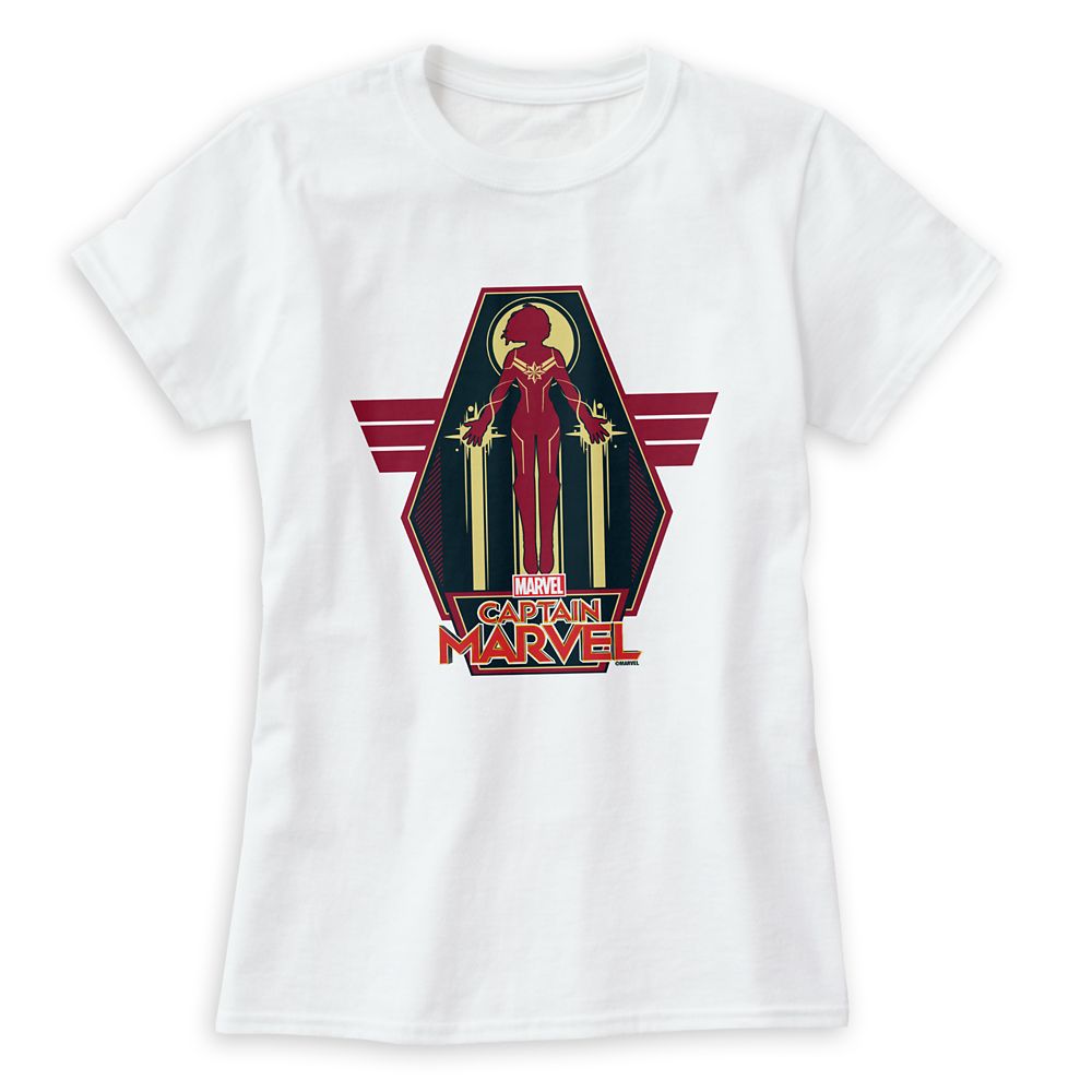 Marvels Captain Marvel Flying Character Badge T-Shirt for Women  Customizable Official shopDisney