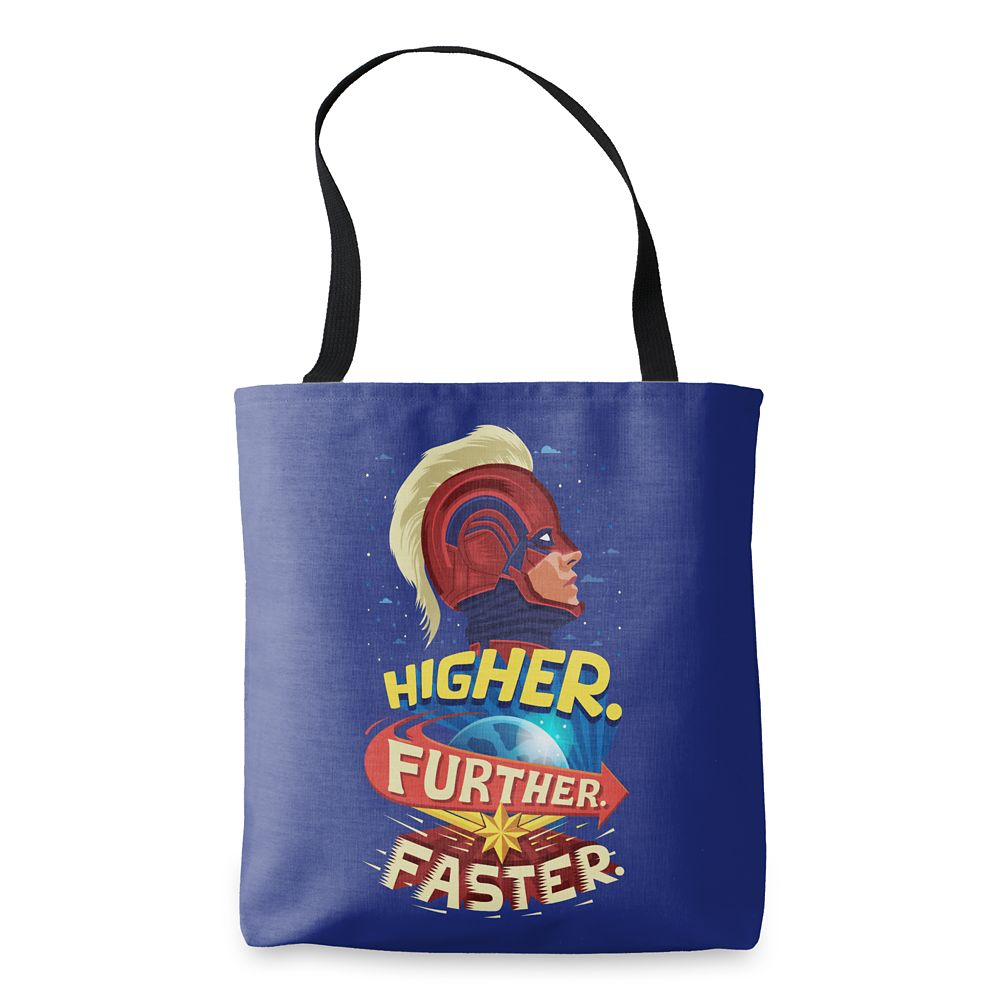 Marvels Captain Marvel Higher Further Faster Tote Bag  Customizable Official shopDisney