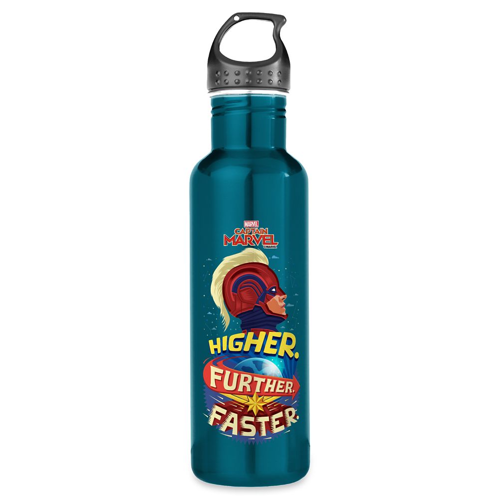 Marvels Captain Marvel Higher Further Faster Stainless Steel Water Bottle  Customizable Official shopDisney