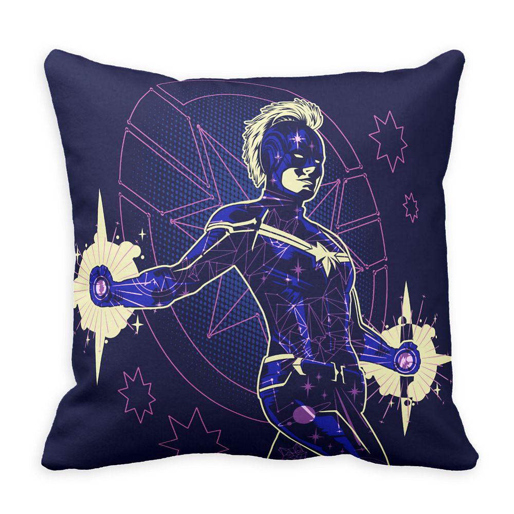 Marvel's Captain Marvel Constellation Character Art Throw Pillow – Customizable