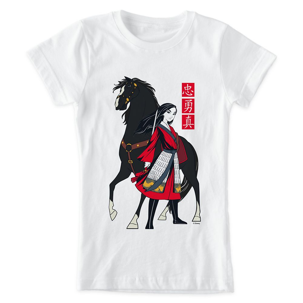 Mulan Beside Black Wind Illustration T-Shirt for Girls – Live Action Film – Customized