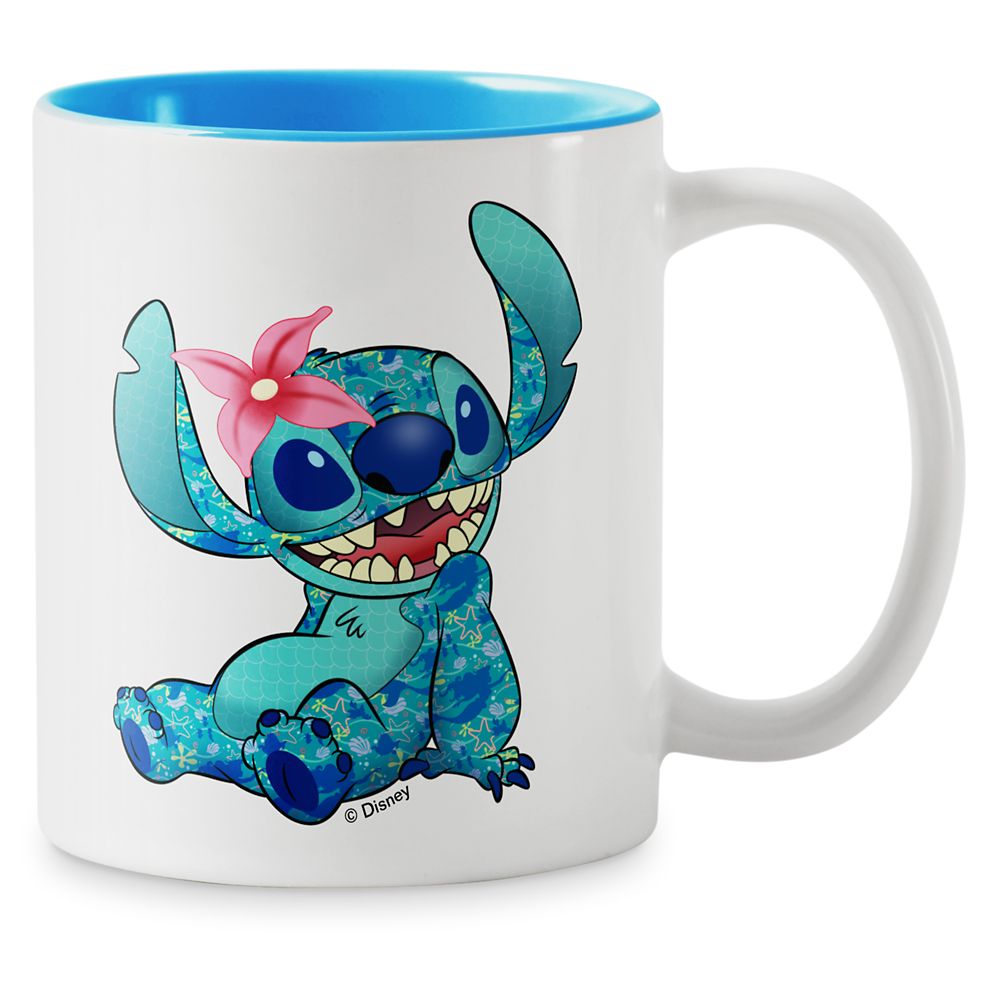 Stitch Crashes Disney Two-Tone Coffee Mug  The Little Mermaid  Customized