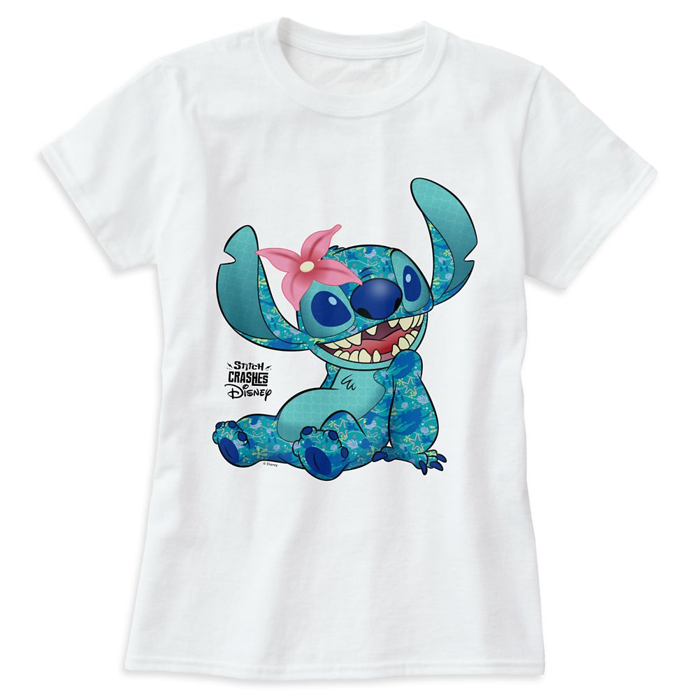 Stitch Crashes Disney T-Shirt for Adults  The Little Mermaid  Customized