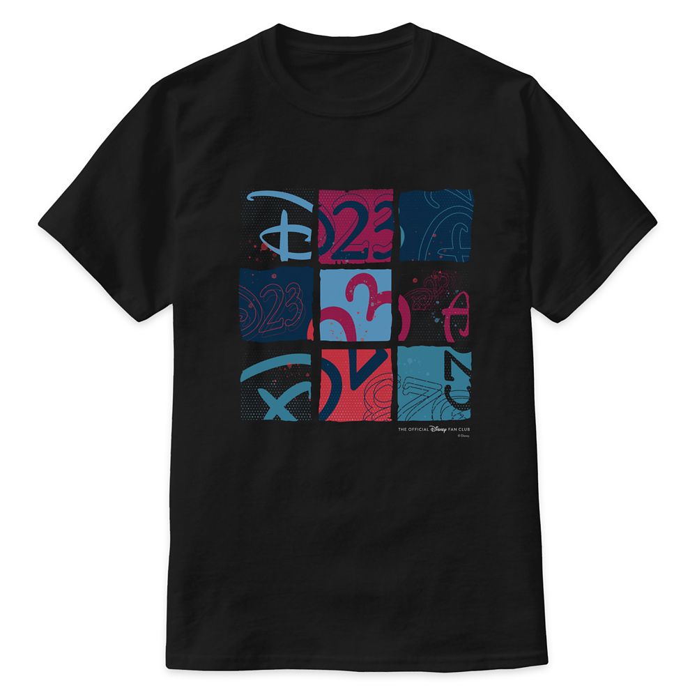 D23: The Official Disney Fan Club Black Grid T-Shirt for Men  Customized