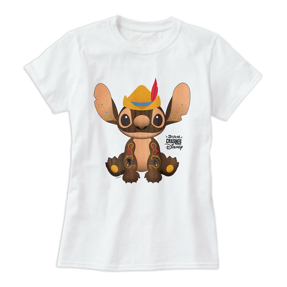 Stitch Crashes Disney T-Shirt for Women  Pinocchio  Customized