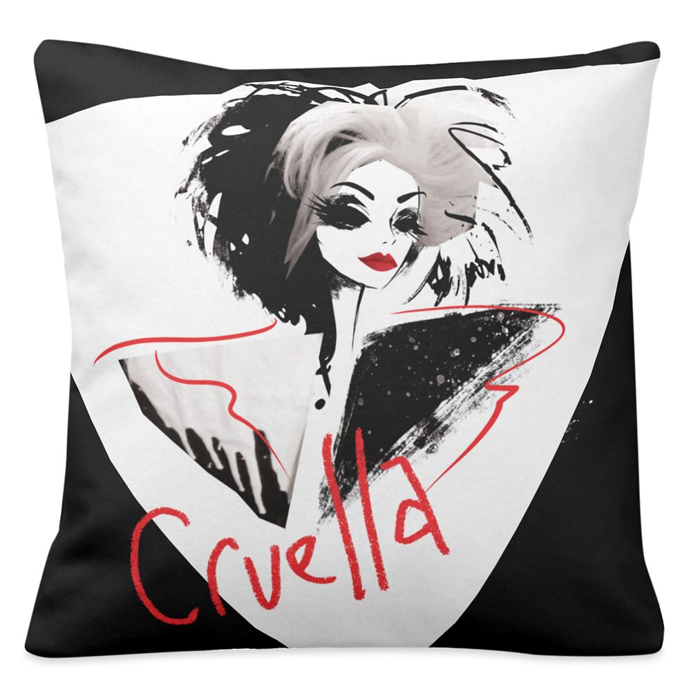 Cruella Fashion Illustration Throw Pillow Customized Official shopDisney