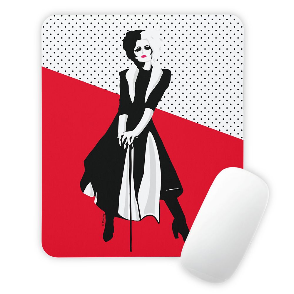 Cruella: Stylized Cruella Standing With Cane Mouse Pad &ndash; Customized