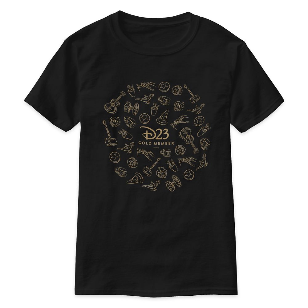 D23 Gold Member Sketch Icons T-Shirt for Men  Customized Official shopDisney