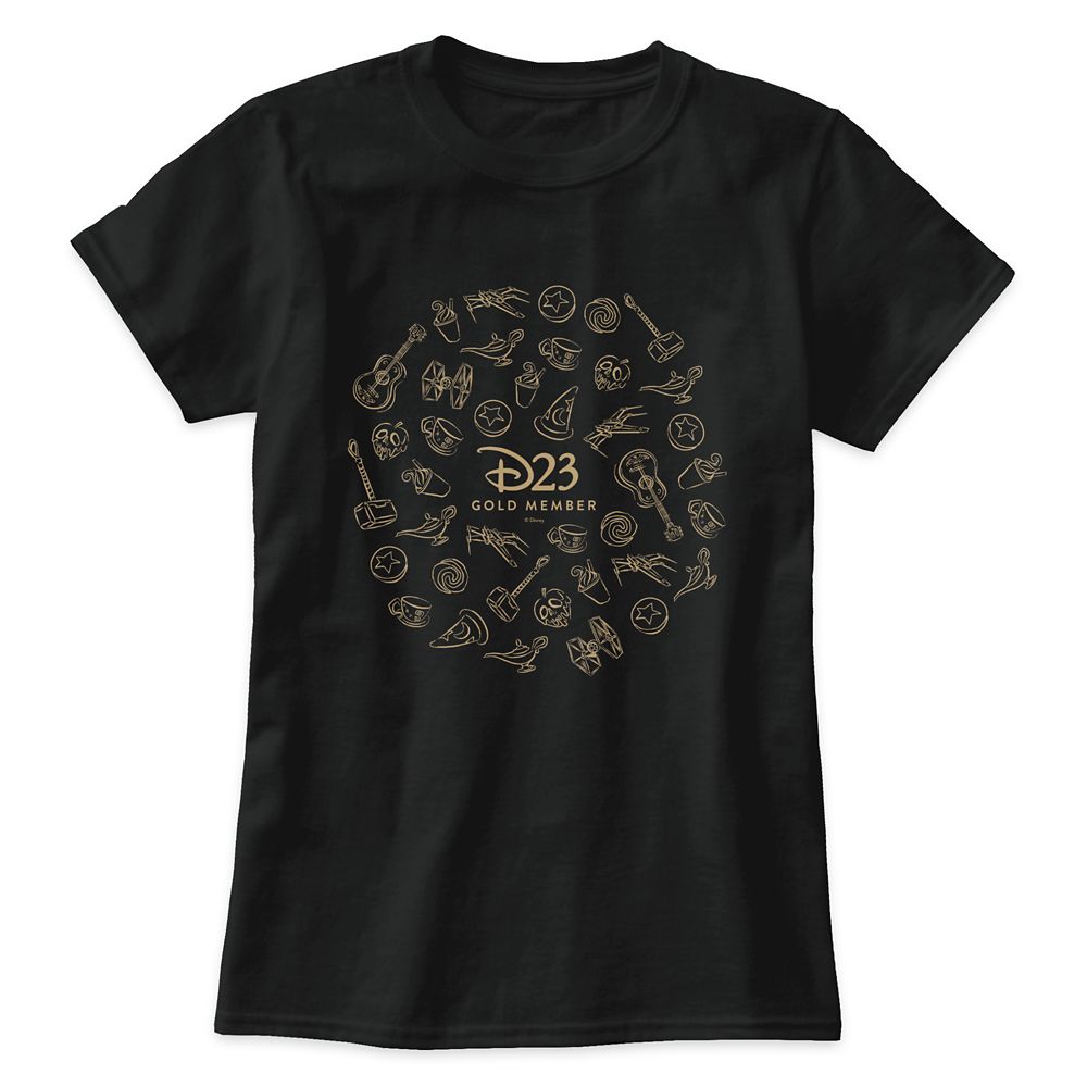 D23 Gold Member Sketch Icons T-Shirt for Women  Customized Official shopDisney