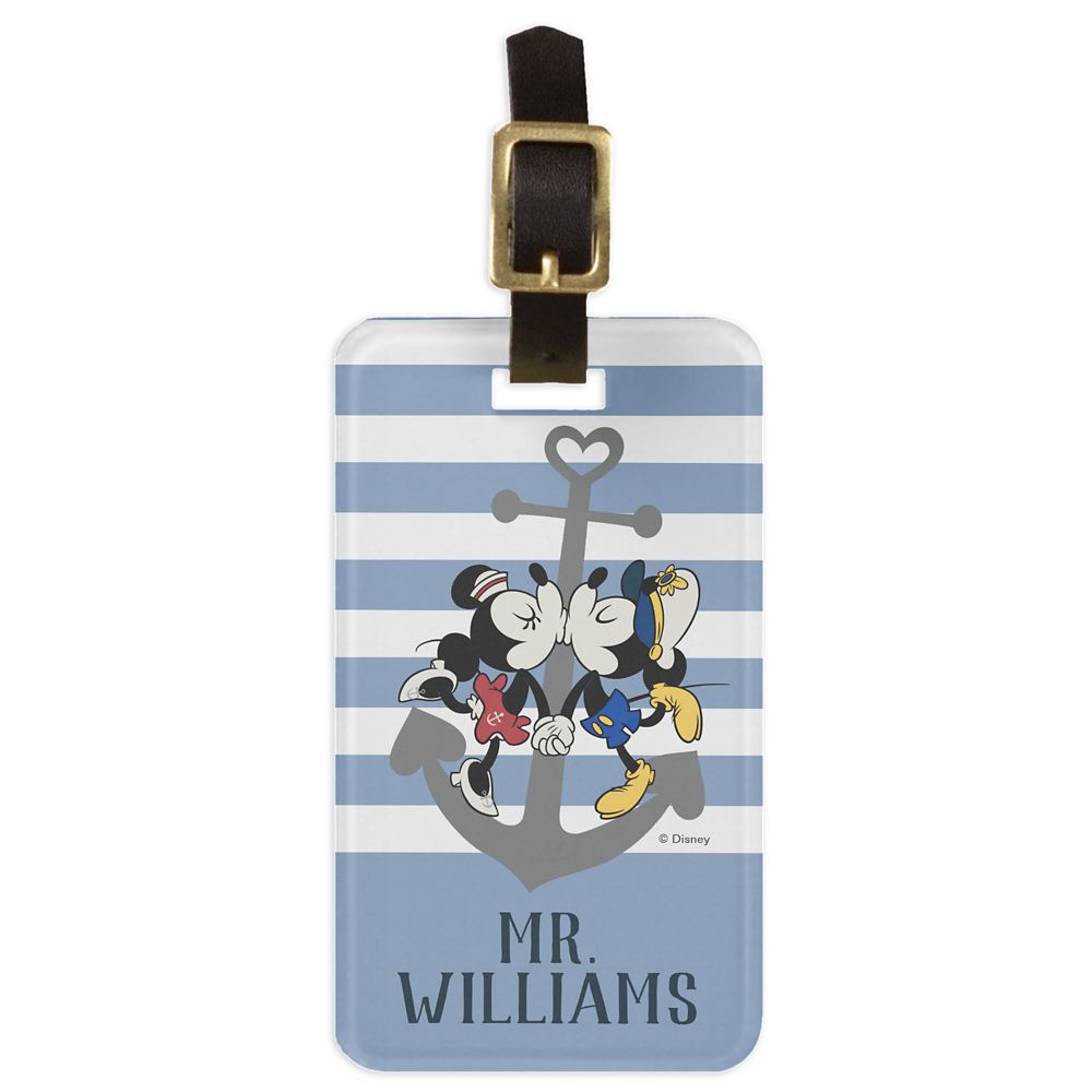 Mickey and Minnie Mouse Blue Luggage Tag  Customizable  Disney Cruise Line
