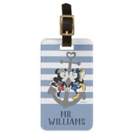 Mickey and Minnie Mouse Blue Luggage Tag – Customizable – Disney Cruise Line