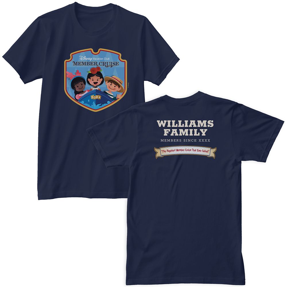 Disney Vacation Club Member Cruise Two-Sided T-Shirt for Men  Navy  Customizable