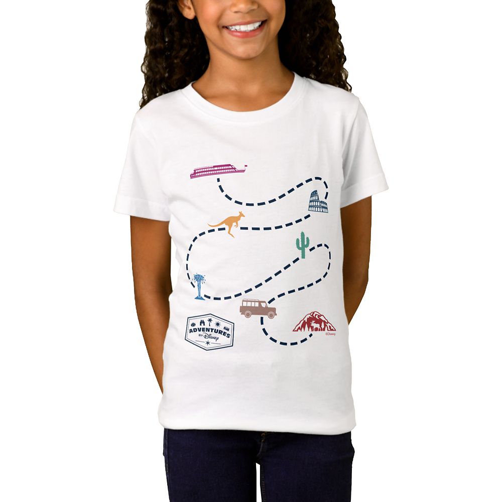 Adventures by Disney Map T-Shirt for Girls  Customizable