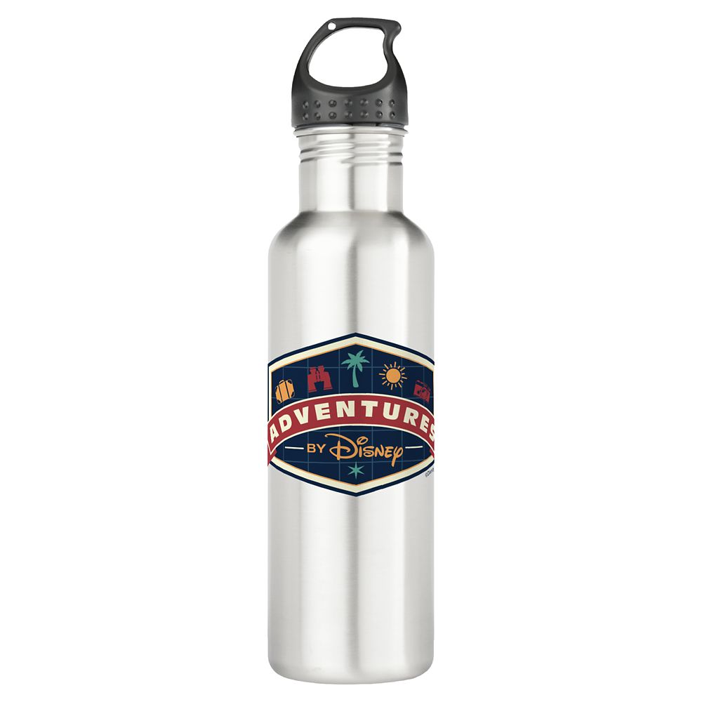 Adventures by Disney Badge Stainless Steel Water Bottle  Customizable