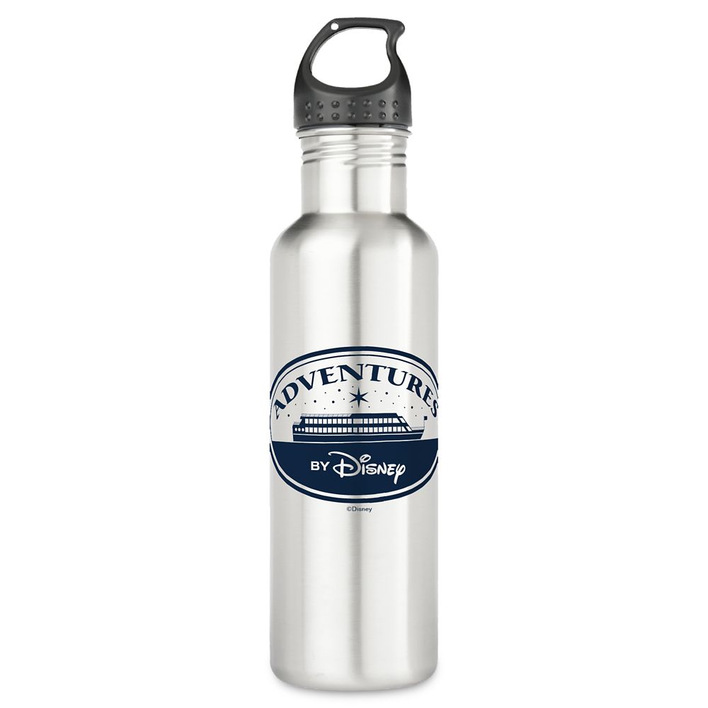 Adventures by Disney Boat Badge Stainless Steel Water Bottle  Customizable