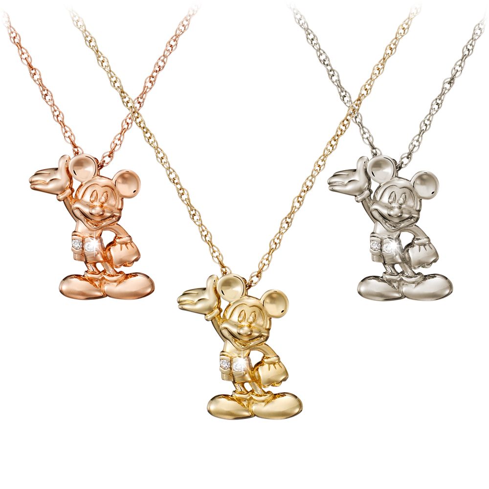 Disney Mickey Mouse Figure Diamond Necklace - 18 Karat