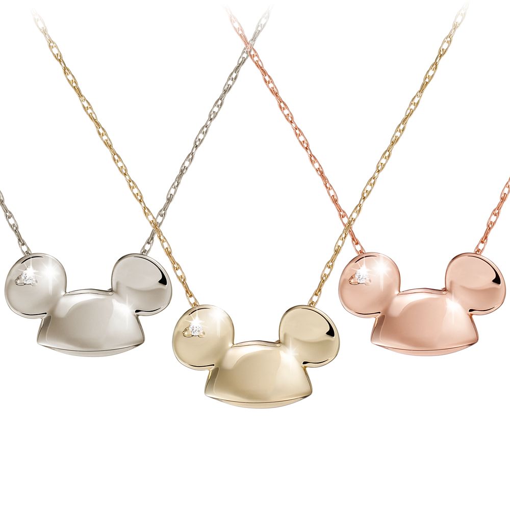 Rose gold minnie hot sale mouse ears necklace