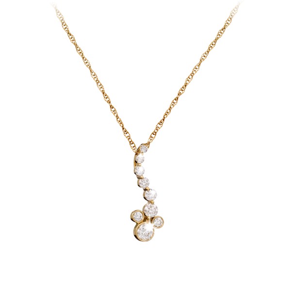 Diamond Pendant Mickey Mouse Necklace – 14K