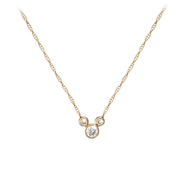 Diamond Icon Mickey Mouse Necklace – 14K – Small