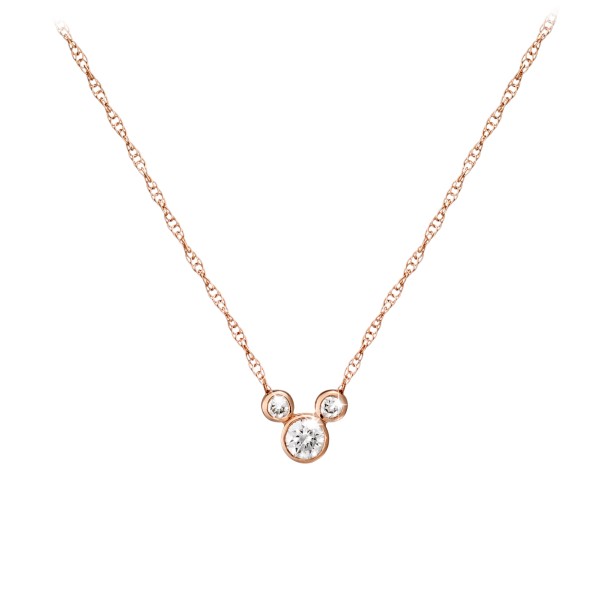 Mickey Mouse Diamond Necklace – 18K Gold – Small