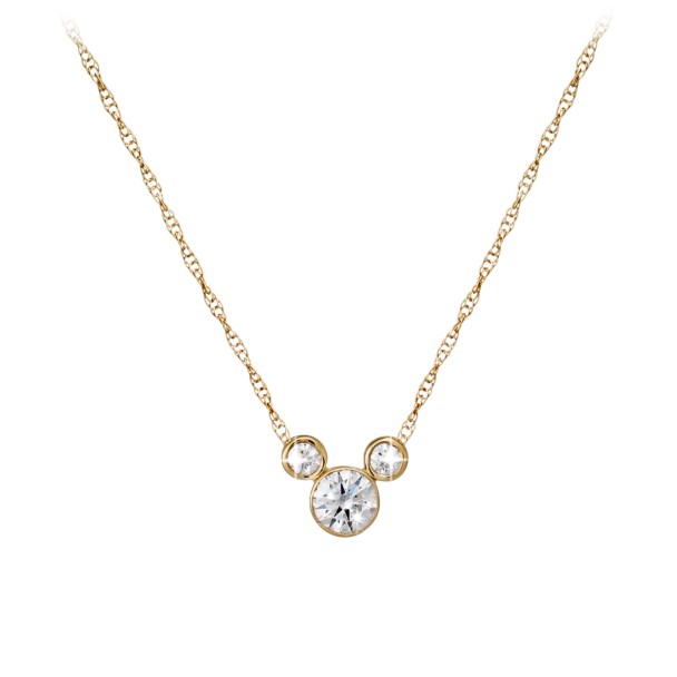 Diamond Mickey Mouse 14K Necklace – Medium