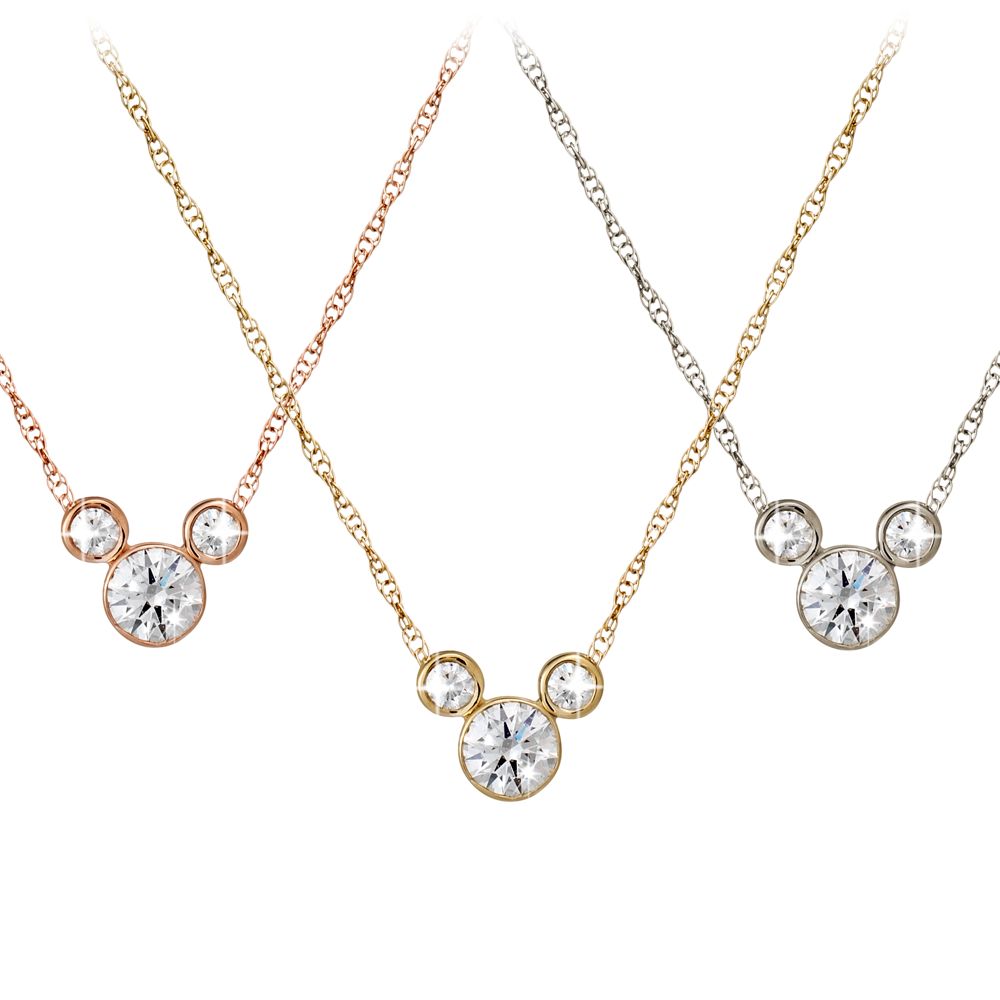 Disney Diamond Mickey Mouse 14K Necklace - Medium
