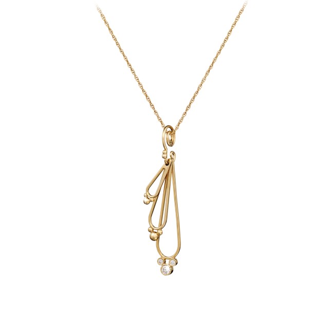 Diamond Mickey Mouse Three Drop Necklace – 18K