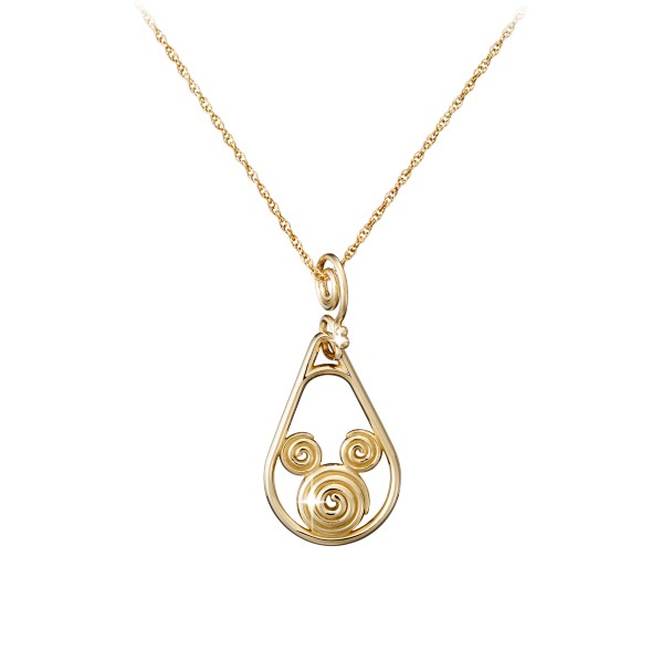 Mickey Mouse Gold Coiled Necklace – 18K