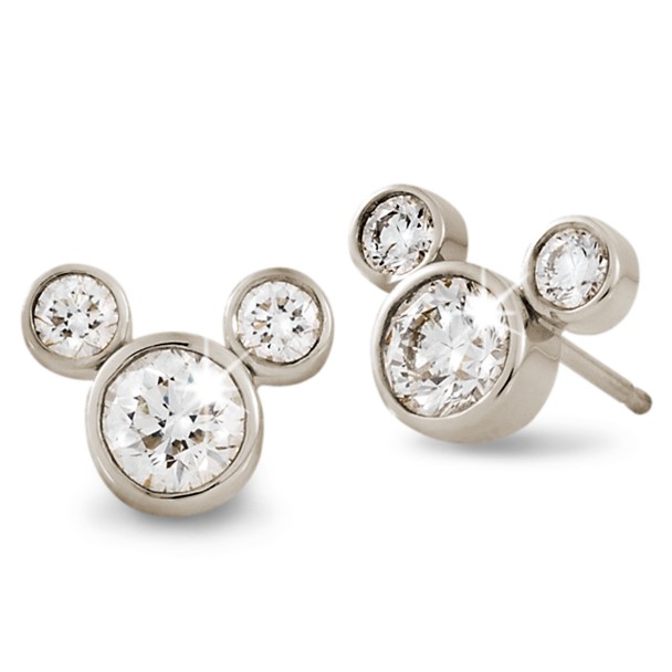 Diamond Mickey Mouse 14K Earrings – Small