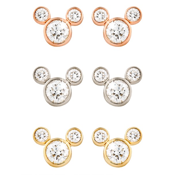 Diamond Mickey Mouse 14K Earrings – Small
