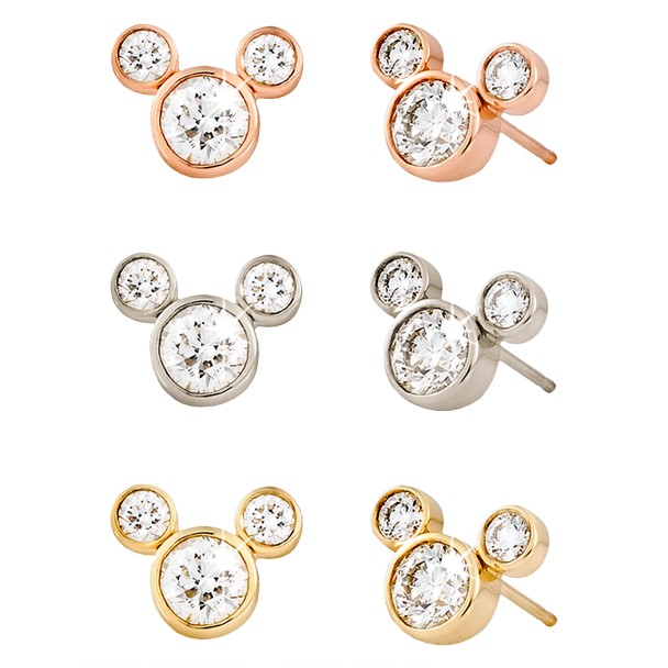 Diamond Mickey Mouse 14K Earrings – Medium