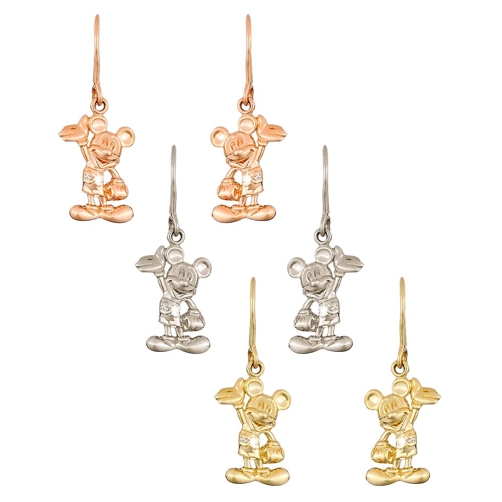 Mickey Mouse Earrings – Diamond and 14K