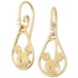 Mickey Mouse 14K Gold Swirl Earrings