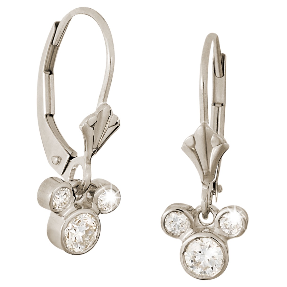 Diamond Dangle Icon Mickey Mouse Earrings – 14K