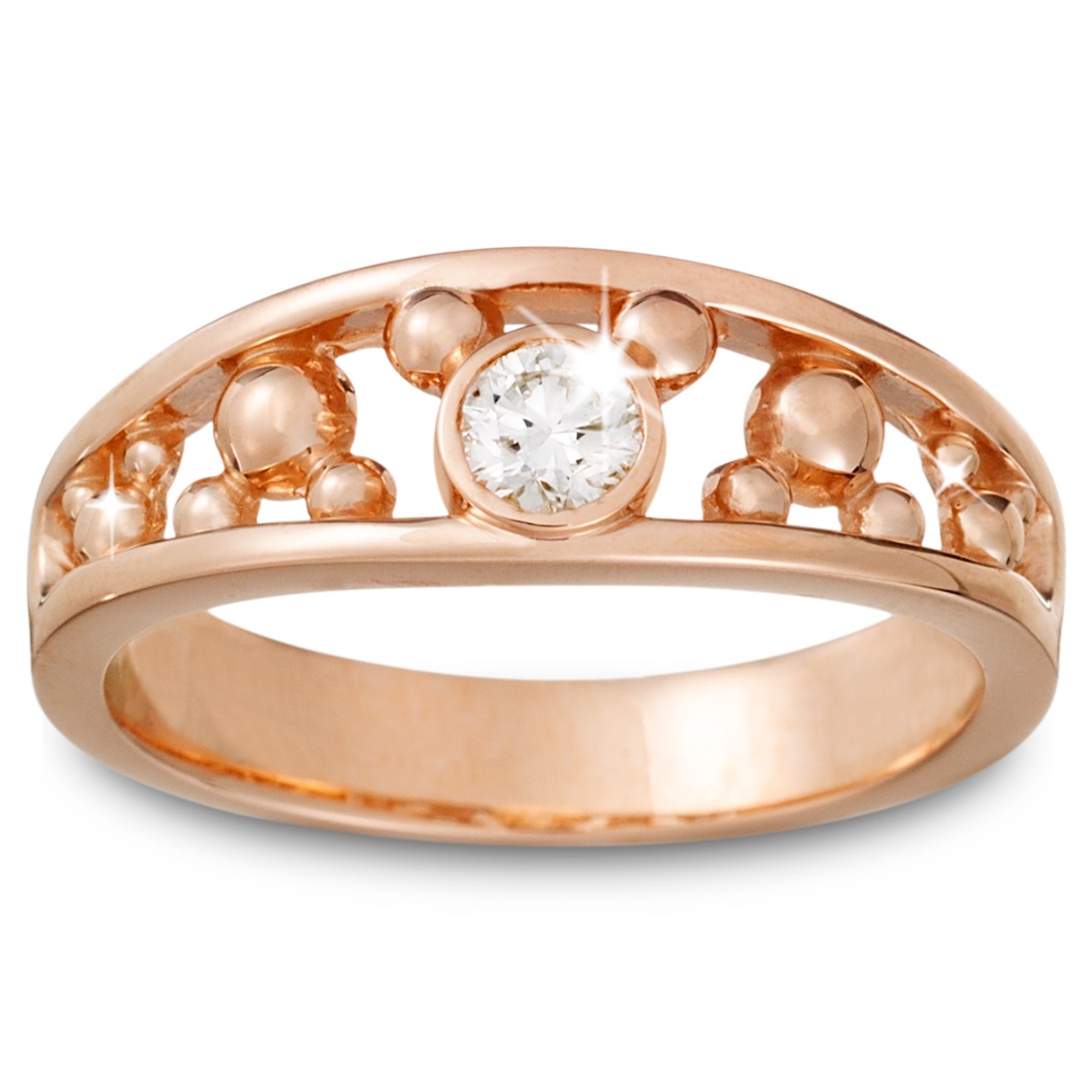 Diamond Mickey Mouse Icon Ring for Men – 14K Rose Gold