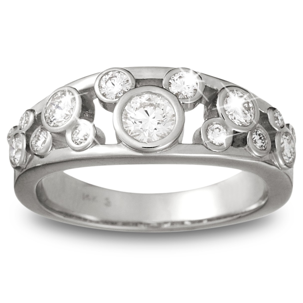 Diamond Mickey Mouse Icon Ring for Women – 14K White Gold